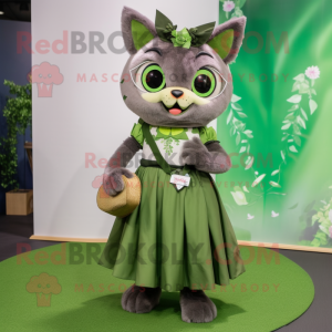 Olive Lynx maskot kostume...