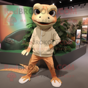 Tan Geckos mascotte kostuum...