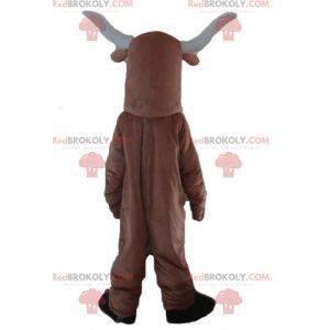 Brun og hvit buffalo bull maskot - Redbrokoly.com