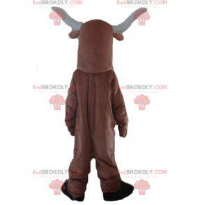 Brown and white buffalo bull mascot - Redbrokoly.com