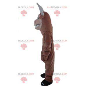 Mascote do touro búfalo marrom e branco - Redbrokoly.com