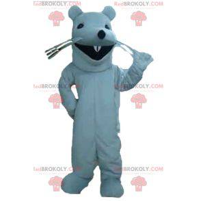 Giant white rat mascot rodent very smiling - Redbrokoly.com
