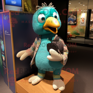 Teal Kiwi mascotte kostuum...