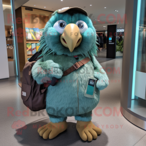 Teal Kiwi mascotte kostuum...