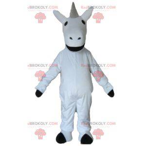 Hermosa mascota gigante unicornio blanco y negro -