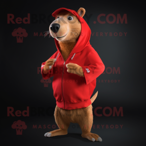Rode Capybara mascotte...