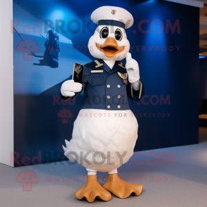 Navy Goose maskot kostume...
