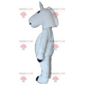 Beautiful giant white and black unicorn mascot - Redbrokoly.com