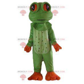 Very realistic green and orange frog mascot - Redbrokoly.com