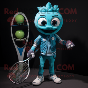 Cyan tennisketcher maskot...