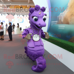 Purple Sea Horse maskot...