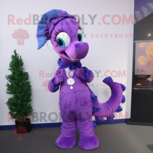 Purple Sea Horse mascotte...