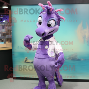 Purple Sea Horse mascotte...