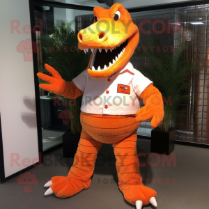 Orange krokodil maskot...