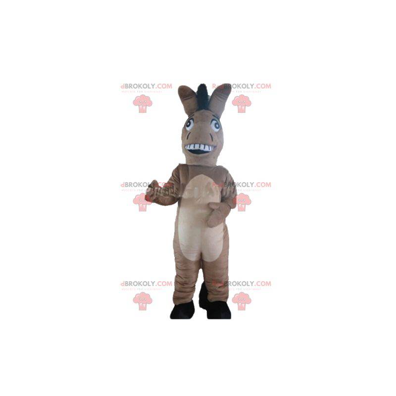 Roztomilý béžový a černošedý osel maskot - Redbrokoly.com