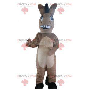 Nettes beige und schwarzgraues Eselmaskottchen - Redbrokoly.com