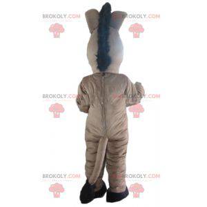 Mascote de burro cinza preto e bege fofo - Redbrokoly.com