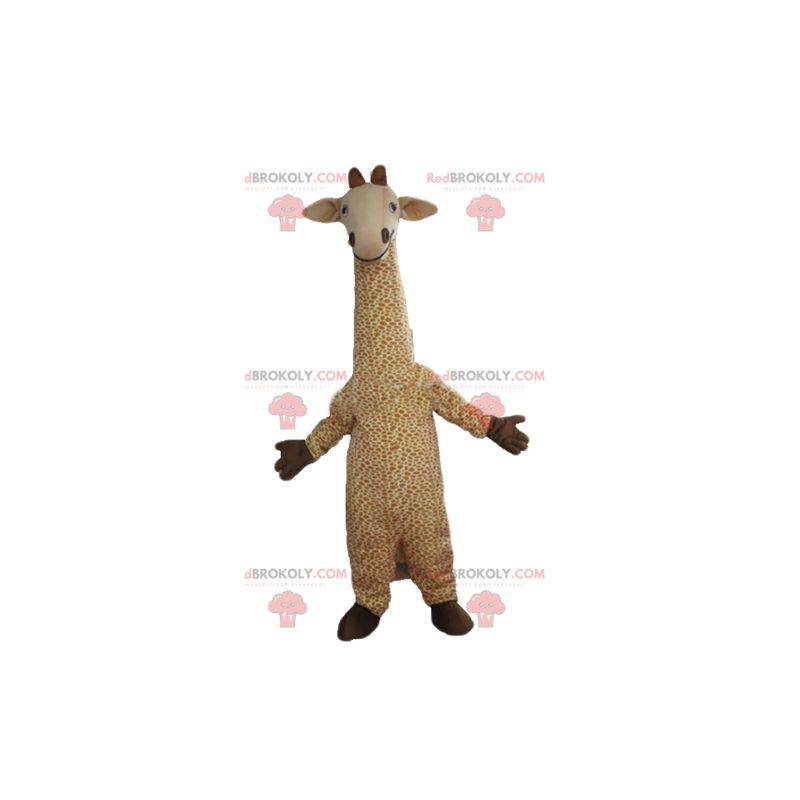 Grande mascote girafa bege e branca manchada - Redbrokoly.com