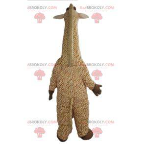 Stor beige och vit giraffmaskot prickig - Redbrokoly.com