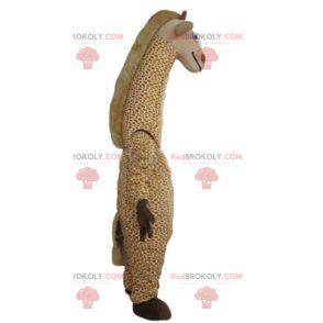 Grande mascotte giraffa beige e bianca macchiata -