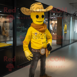 Gelber Cowboy Maskottchen...