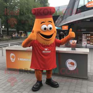 Oransje Currywurst maskot...