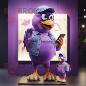 Purple Dove maskot kostym...