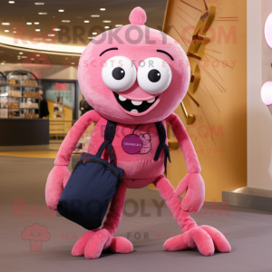 Pink Spider maskot kostume...