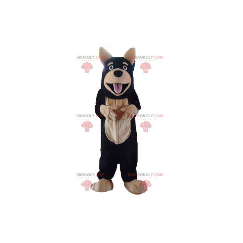 Mascota de perro gigante negro y beige - Redbrokoly.com