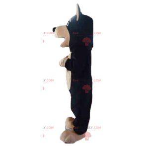 Svart og beige gigantisk hundemaskot - Redbrokoly.com