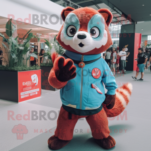 Sky Blue Red Panda mascotte...