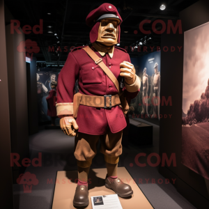 Rödbrun soldat maskotdräkt...
