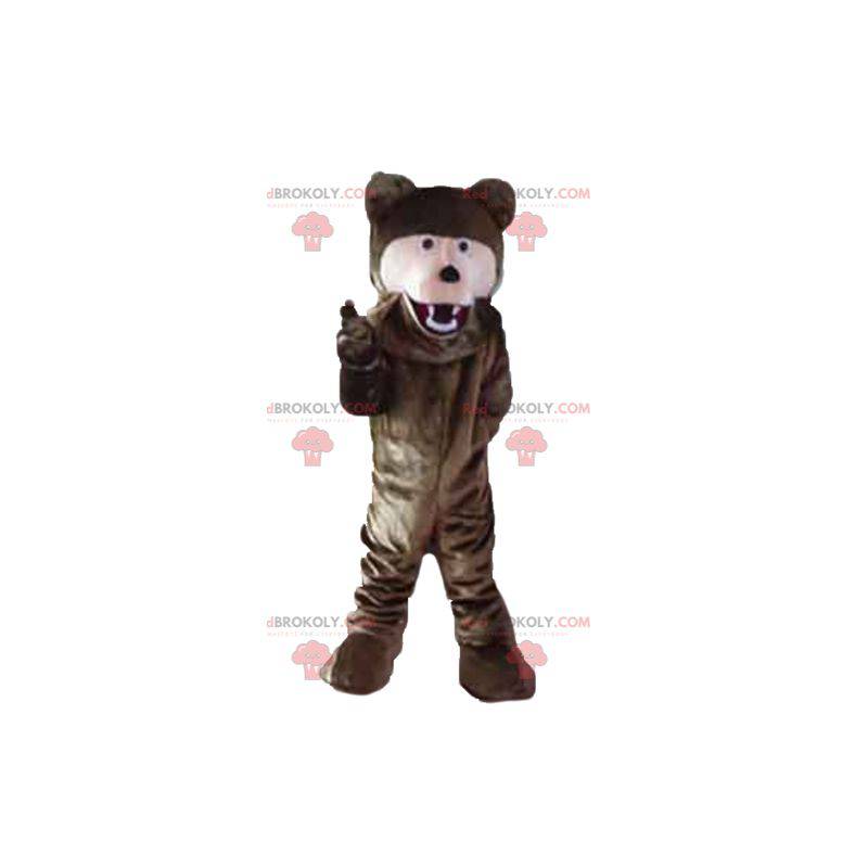 Soft giant brown and pink bear mascot - Redbrokoly.com