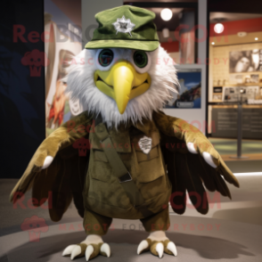 Olive Haast'S Eagle mascot costume character dressed with a Mini Skirt and Caps