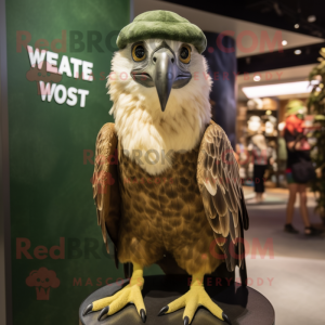 Olive Haast'S Eagle mascot costume character dressed with a Mini Skirt and Caps