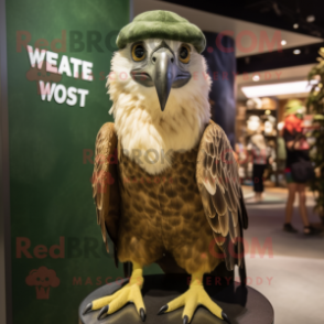 Olive Haast'S Eagle mascot costume character dressed with a Mini Skirt and Caps
