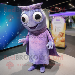 Lavender Ray mascot costume character dressed with a Cover-up and Clutch bags