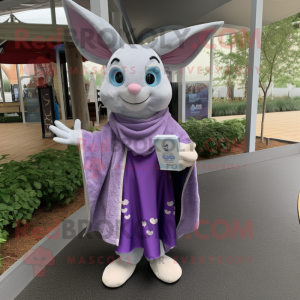 Lavender Ray mascot costume character dressed with a Cover-up and Clutch bags