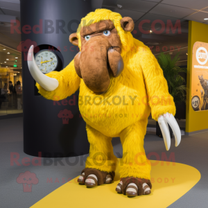 Gul Mammoth maskot kostume...