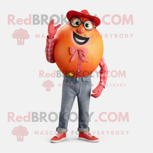 Rød grapefrukt maskot drakt...
