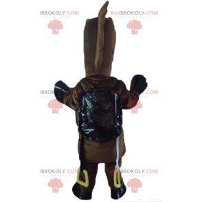 Mascotte de cheval marron d'âne de poulain mignon et rigolo -