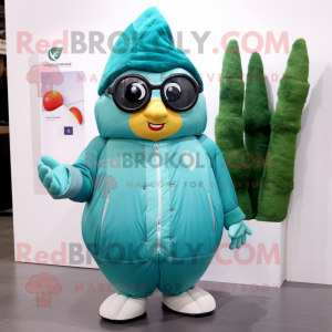 Teal Pear mascotte kostuum...