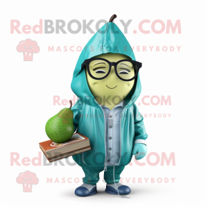 Teal Pear maskot kostym...