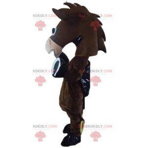Cute and funny colt donkey brown horse mascot - Redbrokoly.com