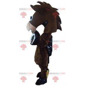 Cute and funny colt donkey brown horse mascot - Redbrokoly.com