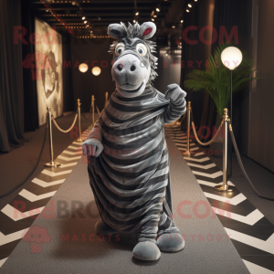Grå Zebra maskot kostume...