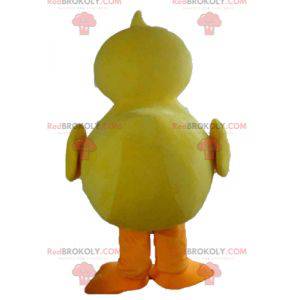 Mascotte de poussin géant jaune et orange de canard -