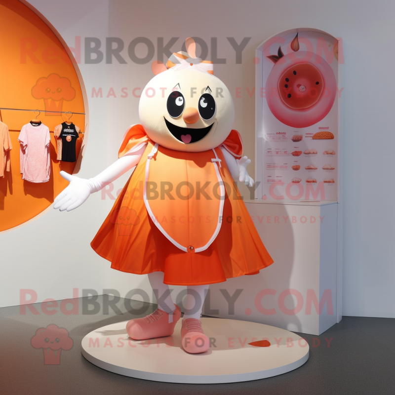 Peach Vampire mascot costume character dressed with a Swimwear and Shoe clips Peach Vampire mascot costume character dressed with a Swimwear and Shoe clips