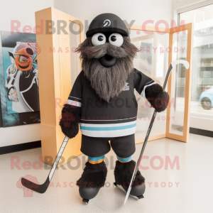 Sort Ishockey Stick maskot...