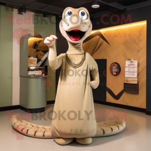 Tan Anaconda maskot kostym...